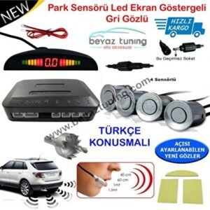 Park Sensörü LED Ekranlı Türkçe Konuşmalı Gri - Niken