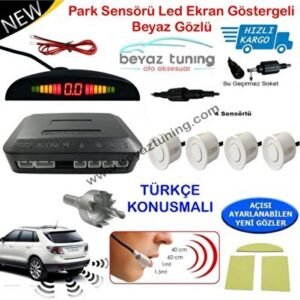 Park Sensörü LED Ekranlı Türkçe Konuşmalı Beyaz - Niken