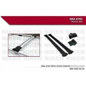 Araç Üzeri ara atkı bagaj taşıyıcı siyah (yanlardan sıkıştırmalı) alüminyum 122cm uzunluk - Niken