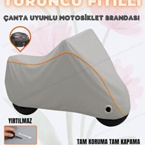 TURUNCU FİTİL VİNLEKS YAMAHA NIKEN GT KİLİT VE ÇANTA UYUMLU GRİ MOTOSİKLET BRANDASI - Niken