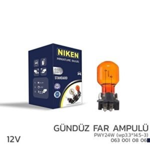 12V PWY24W Gündüz Far Ampulü (wp3.3*14.5-3) AMB 10’Lu - Niken