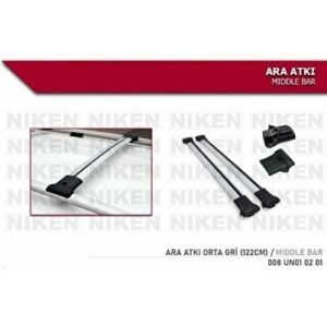 Araç Üzeri ara atkı bagaj taşıyıcı gri (yanlardan sıkıştırmalı) alüminyum 122cm - Niken