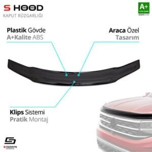 Fiat Albea ABS Plastik Kaput Rüzgarlığı 2005-2012 - S-Dizayn