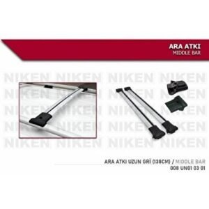 Araç Üzeri ara atkı bagaj taşıyıcı gri (yanlardan sıkıştırmalı )alüminyum 138cm uzunluk - Niken