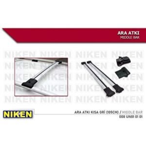 Araç Üzeri ara atkı bagaj taşıyıcı-gri (yanlardan sıkıştırmalı )alüminyum 105cm - Niken