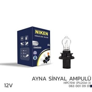 12V HPC19W Ayna Sinyal Ampulü (PU20d-3) 10’Lu - Niken