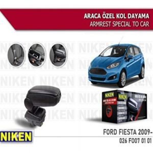 Araca Özel Ford Fiesta Vidasız Kol Dayama Kolçak Siyah 2009 ve Üzeri Uyumlu - Niken