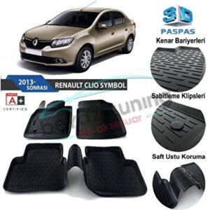 Renault Symbol Havuzlu 3d Paspas Siyah 2013 ve Sonrası - Niken