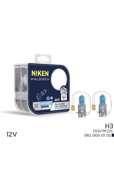 12V H1, H3. H4. H7. H11 55W BEYAZ IŞIK HALOJEN AMPUL P14.5s 5000K - Niken (EKT-008137)
