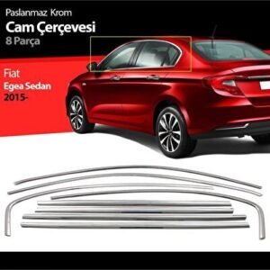 Fiat Egea Hatchback Cam Çıtası Çerçevesi Komple Set Kromu Nikelajı 8 Parça - Niken