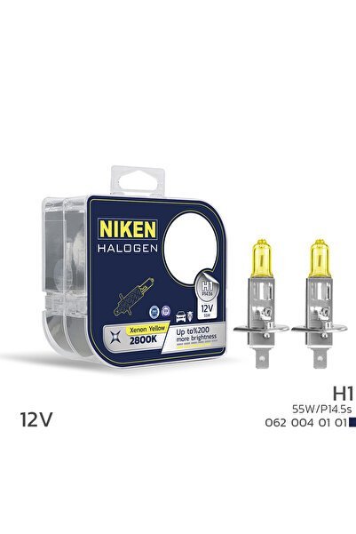 12V H1, H3, H4, H7, H11 55W SARI IŞIK HALOJEN AMPUL PG319-2 2800K - Niken
