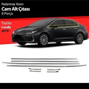Toyota corolla cam kenar alt çıtası kromu 8 parça 2019 ve Sonrası - Niken