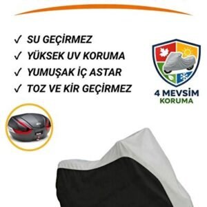 Yamaha Niken GT Arka Çanta Uyumlu Motosiklet Brandası, Motor Brandası, Siyah-Gri - Niken
