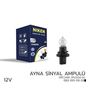 12V HPC24W AYNA SİNYAL AMPULÜ PU20d-6 10LU - Niken