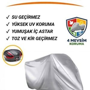 Yamaha Niken GT Arka Çanta Uyumlu Motosiklet Brandası, Motor Brandası, Gri (Kilit Uyumlu) - Niken