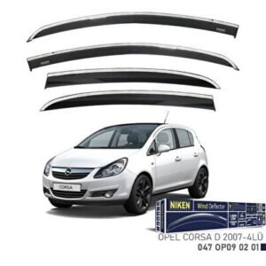 Opel Uyumlu Corsa D-2007 Kromlu Cam Rüzgarlığı 4'lü Parça - Niken