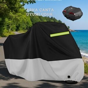 Yamaha Niken GT Arka Çanta Uyumlu (GRİ-SİYAH REFLEKTÖRLÜ) 4 Mevsim Motosiklet Brandası Örtüsü - Niken