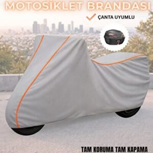 TURUNCU FİTİLLİ Yamaha Niken ÇANTA UYUMLU GRİ MOTOSİKLET BRANDASI - Niken