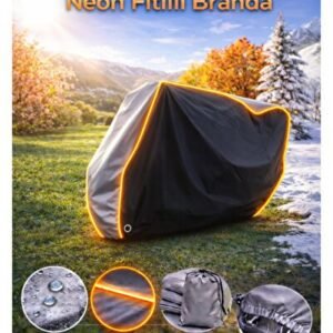 Yamaha Niken GT Uyumlu (SİYAH-GRİ ÜSTLÜ NEON FİTİLLİ) Su Geçirmez Motorsiklet Brandası - Niken