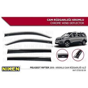 Peugeot Rifter 2017-2019 Kromlu Cam Rüzgarlığı - Niken