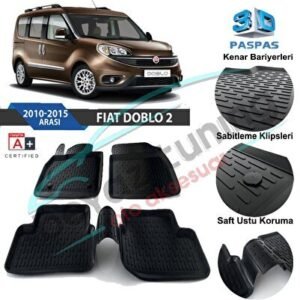 Fiat Doblo Havuzlu 3d Paspas Siyah 2010 ve Sonrası - Niken