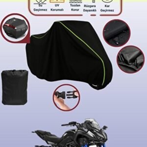 Siyah Neon Fitilli Arka Çanta Uyumlu Yamaha Niken Uyumlu Motosiklet Brandası, Koruyucu Örtü - Niken