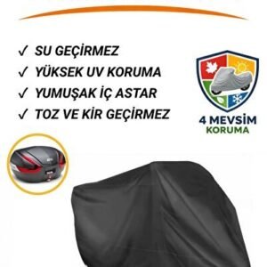 Yamaha Niken GT Arka çanta Uyumlu Motosiklet Brandası, Motor Brandası, Siyah (Kilit Uyumlu) - Niken