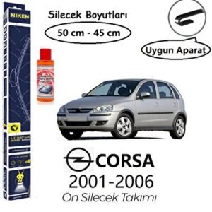OPEL CORSA ÖN SİLECEK TAKIMI (2001-2006) HEDİYE!!! KONSANTRE CAM SUYU - Niken