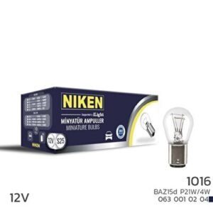 12V 1016 Ampul YT (P21 / 4W) BAZ15D 10 LU - Niken (EKT-010225)