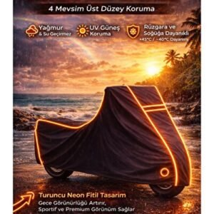 Yamaha Niken GT SİYAH-(NEON FİTİL TURUNCU) Motor Brandası,Su geçirmez Motosiklet Branda - Niken