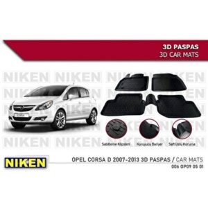 Opel Corsa D Havuzlu 3D Paspas Niken Siyah 2007-2013 Arası - Niken
