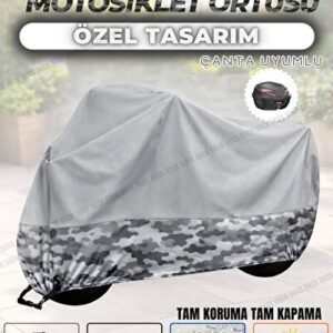 ALT KAMUFLAJ DESENLİ YAMAHA NIKEN GT KİLİT VE ÇANTA UYUMLU GRİ MOTOSİKLET BRANDASI - Niken