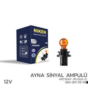 12V HPC16WY Ayna Sinyal Ampul AMP (PU20d-2) AMBER - Niken