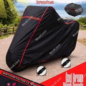 Yamaha Niken Topcase Uyumlu (SİYAH-Kırmızı Dikişli) Reflektörlü Motosiklet Brandası - Niken
