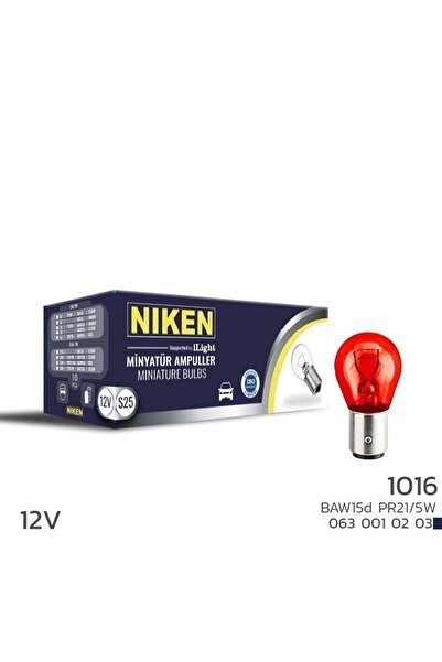 12V 1016 Ampul YT (PR21 / 5W) Kırmızı BAW15D 10 LU - Niken