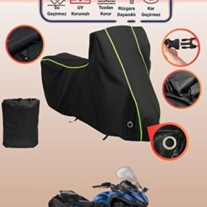Siyah Neon Fitilli Kilit Uyumlu Yamaha Niken GT Uyumlu Motosiklet Brandası, Koruyucu Örtü - Niken