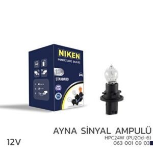12V HPC24W AYNA SİNYAL AMPULÜ (PU20d-6) - Niken