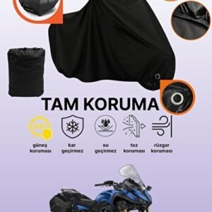 Siyah Arka Çanta ve Kilit Uyumlu Yamaha Niken GT Uyumlu Motosiklet Brandası - Niken