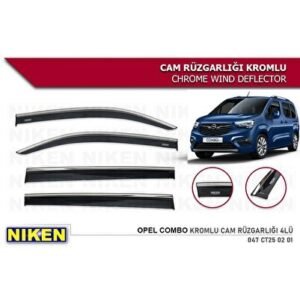 Opel Combo 2017-2019 Kromlu Cam Rüzgarlığı - Niken