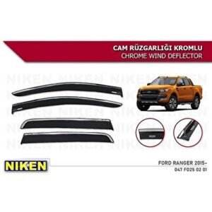Ranger Araca Özel Kromlu Cam Rüzgarlığı 2015 2016 2017 2018 2019 2020 2021 2022 - Niken