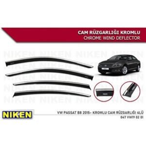Volkswagen Passat B8 2015-2021 Kromlu Cam Rüzgarlığı 4 Lü - Niken