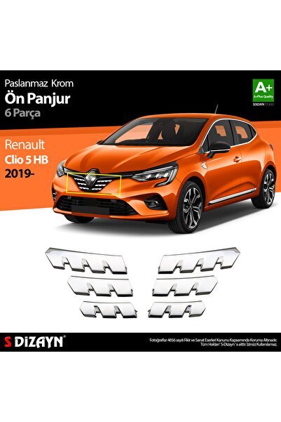 Renault Clio 5 Krom Ön Alt Panjur 6 Parça 2019 ve Üzeri - S-Dizayn