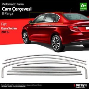 Fiat Egea Sedan Krom Cam Çerçevesi 8 Parça 2015 ve Üzeri - S-Dizayn (EKT-000047)