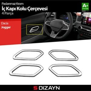 Dacia Jogger Krom İç Kapı Kolu Çerçevesi 4 Parça 2022 ve Üzeri - S-Dizayn