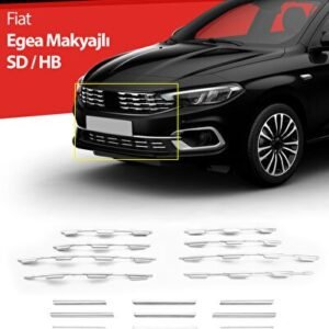 Fiat Egea Krom Ön Panjur ve Tampon Çıta Seti Diamond Model 22 Parça 2020 ve Üzeri (Mat Krom) 58 - S-Dizayn