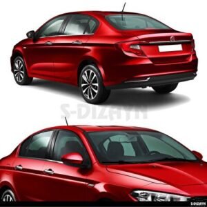 Fiat Egea Sedan Krom Cam Çıtası 4 Parça 2015 ve Üzeri (Mat Krom) - S-Dizayn
