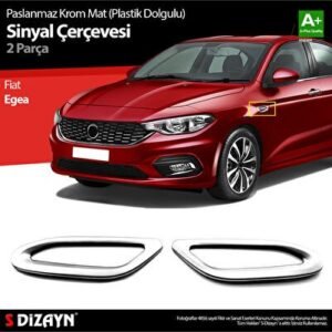 Fiat Egea (Mat Krom) Sinyal Çerçevesi 2 Parça ABS Plastik Dolgulu 2015 ve Üzeri - S-Dizayn