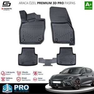 Cupra Leon 3D Pro Havuzlu Paspas 2023 ve Üzeri - S-Dizayn (EKT-001032)