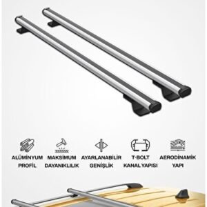 BMW X5 S-Bar Cargo V1 Ara Atkı Tavan Taşıyıcı Barı Gri 140 cm 1999-2006 - S-Dizayn