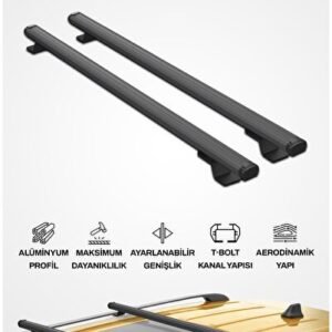 Audi A4 B8 Allroad S-Bar Cargo V1 Ara Atkı Tavan Taşıyıcı Barı Siyah 130 cm 2007-2015 - S-Dizayn